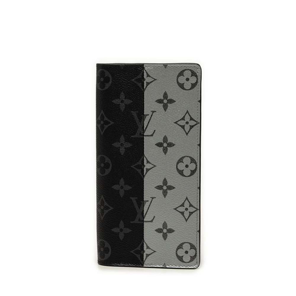Louis Vuitton Monogram Eclipse Split Portefeuille Brazza Long Wallet M63027 B...